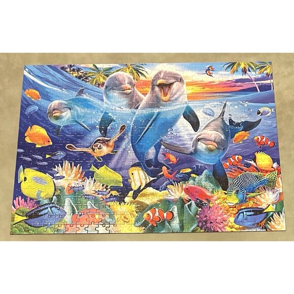 Lot 4 JIGSAW PUZZLES 300 500 550pc Butterflies Dolphin Amsterdam Woman COMPLETE - Picture 4 of 7